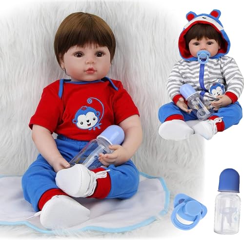 ZIYIUI Reborn Baby Puppe 20 Zoll 50 cm Handgemachtes Puppe Junge Vinyl Silikon Neugeborenen Rebornpuppen Doll Kinder Spielzeug Weihnachts Geschenk von ZIYIUI