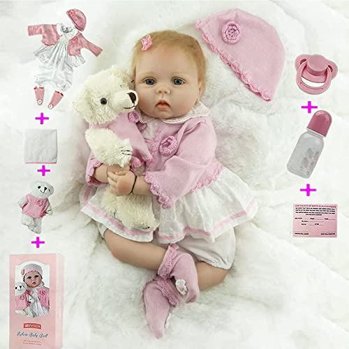 ZIYIUI Reborn Babypuppen 22 Zoll 55 cm Weiche Vinyl Silikon Lebensecht Simulation Reborn Babys Mädchen Lebensechte Babypuppen Neugeborenes Mädchen Junge Spielzeug von ZIYIUI