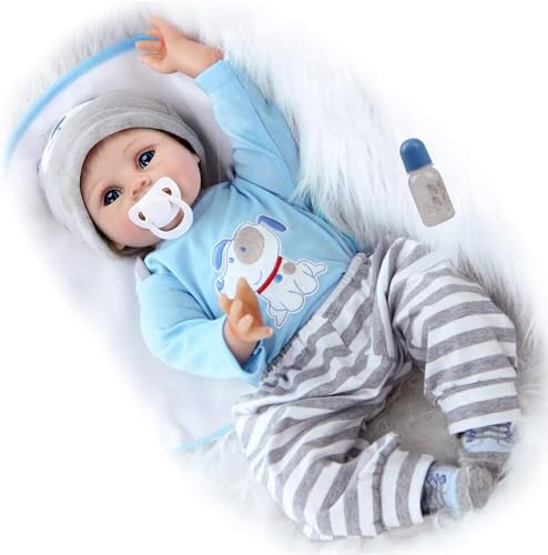 ZIYIUI Reborn Baby Puppe 22 Zoll 55cm Realistische Neugeborenen Handgefertigt Silikon Vinyl lebensecht Baby Puppe Junge Weihnachts Geschenk von ZIYIUI