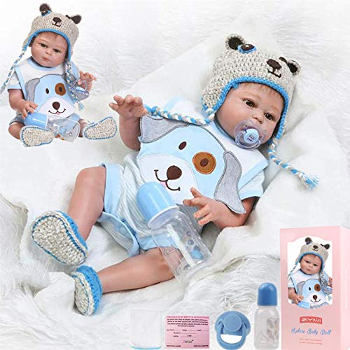 ZIYIUI Reborn Baby mädchen 20 Zoll 55cm Lebensecht Weiches Alles Silikon Vinyl Reborn Baby Reborn Neugeborenes Toddlers Junge Mädchen Spielzeug Weihnachts Geschenk von ZIYIUI