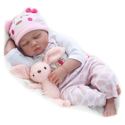 ZIYIUI Reborn Babypuppe 22 Zoll 55cm Lebensechte Weiche Silikon Vinyl Schlafende Simulation Reborn Babys Mädchen Babypuppen Toddler Mädchen Junge Spielzeug Geschenk von ZIYIUI