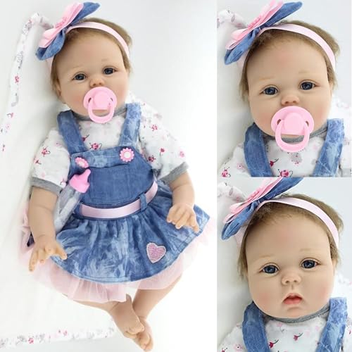 ZIYIUI Reborn Babys Mädchen 22 Zoll 55 cm Weiches Vinylsilikon Babypuppe Lebensecht Neugeboren Babys die Echt Aussehen Baby Mädchen Puppen von ZIYIUI