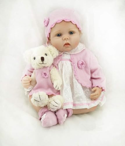 ZIYIUI Reborn Babys Mädchen 22 Zoll 55cm Weich Vinyl Silikon Reborn Baby Puppe Lebensecht babypuppen wie echt mädchen Neugeboren Baby Puppe Kinderspielzeug von ZIYIUI