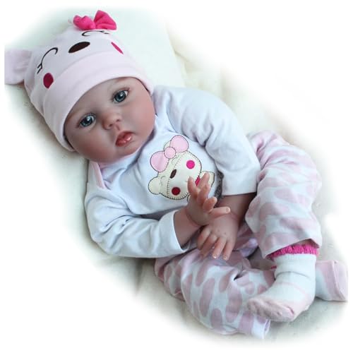 ZIYIUI Reborn Puppen 22 Zoll 55 cm Lebensecht Reborn Baby Mädchen Weiches Silikon Vinyl Reborn Babys Toddlers Neugeborenes Spielzeug Weihnachts Geschenk von ZIYIUI