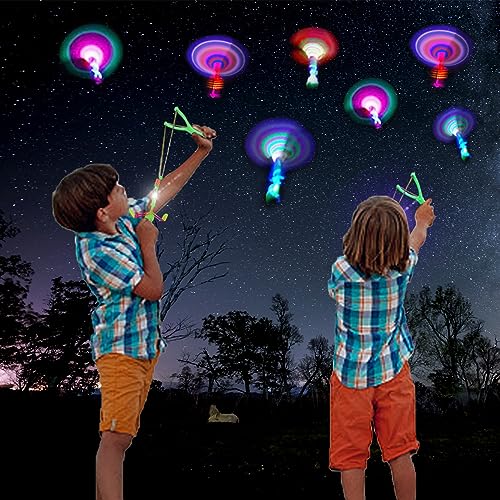 ZIYOUA Fliegendes Spielzeug Party Set, 12 PCS LED Licht Erstaunliches Hubschrauber- Schleuder Spielzeug, Kindergeburtstag Partygeschenke, Partyzubehör und Goodie Bag Stuffers von ZIYOUA