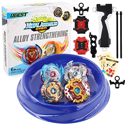 OBEST Kampfkreisel Set, Bey Battling Tops für Kinder, Launcher Stater Grip und Stadium Battle Set, Wirbelwind Gyros Burst 4D Kreisel, Burst Kreisel Neujahr Kinder Geschenk von OBEST