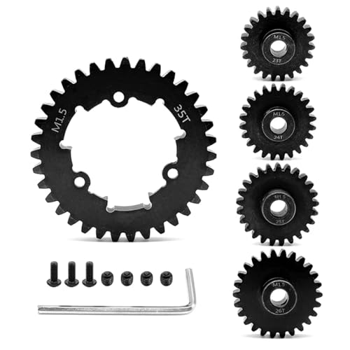 ZJNWTVUH 1,5 Modul 35T Spurgetriebe M1.5 kompatibel mit 6447x 6448x Kompatibel mit 1/5 6s 8s und 1/6 XRT RC -Fahrzeug -Upgrade -Komponenten(B 35t 23 24 25 26t) von ZJNWTVUH