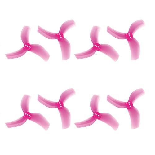 ZJNWTVUH 12 Paar kompatible D63-Rohrpropeller 2,5 Zoll PC CW CCW 3-Loch-Design Kompatibel mit 1105 1108-Motoren Cinewhoop RC FPV-Renndrohnen(Pink) von ZJNWTVUH