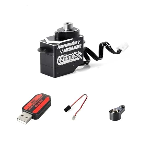 ZJNWTVUH 1set AFRC-D2114TG-S 11g Alle Metall Programmierbare Servo Super Stumm Lenkung Servo Kompatibel mit Z D Q Auto Modell DIY Montage(Black Combo A) von ZJNWTVUH