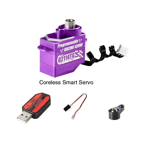 ZJNWTVUH 1set AFRC-D2114TG-S 11g Alle Metall Programmierbare Servo Super Stumm Lenkung Servo Kompatibel mit Z D Q Auto Modell DIY Montage(Purple Combo A) von ZJNWTVUH