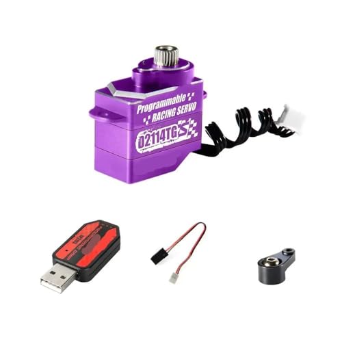 ZJNWTVUH 1set AFRC-D2114TG-S 11g Alle Metall Programmierbare Servo Super Stumm Lenkung Servo Kompatibel mit Z D Q Auto Modell DIY Montage(Purple Combo A) von ZJNWTVUH