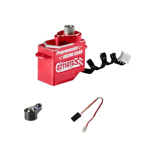 ZJNWTVUH 1set AFRC-D2114TG-S 11g Alle Metall Programmierbare Servo Super Stumm Lenkung Servo Kompatibel mit Z D Q Auto Modell DIY Montage(RED Combo B) von ZJNWTVUH