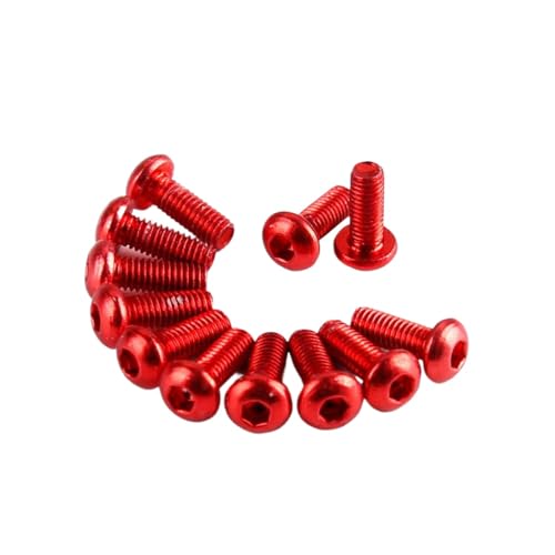 ZJNWTVUH 20 Stück Luft- und Raumfahrt-M3-Sechskantschrauben SHCS M3 * 6 M3 * 8 M3 * 10 M3 * 12 6 mm 8 mm 10 mm Kompatibel mit FPV RC Quadcopter(M3 X 10 Red) von ZJNWTVUH