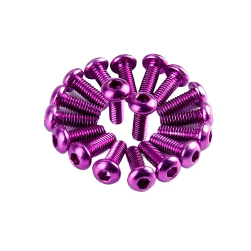 ZJNWTVUH 20 Stück Luft- und Raumfahrt-M3-Sechskantschrauben SHCS M3 * 6 M3 * 8 M3 * 10 M3 * 12 6 mm 8 mm 10 mm Kompatibel mit FPV RC Quadcopter(M3 X 6 Purple) von ZJNWTVUH