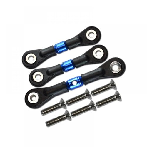 ZJNWTVUH 3 Teile einstellbare Lenkstangenstangenverbindungen kompatibel mit 1/10 Skala RC Crawler Cars TT02 TT02T TT01 TT01E TT01D(Blue) von ZJNWTVUH