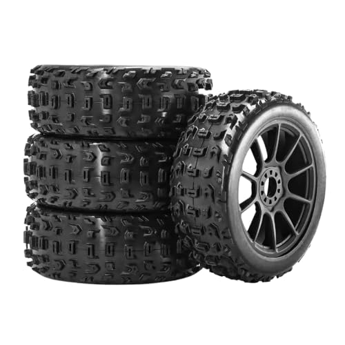 ZJNWTVUH 4PCS 118 mm Offroad-Buggy-Reifen mit 17-mm-Sechskantkompatibilität Kompatibel mit Verschiedene RC-Autos wie wie(Black) von ZJNWTVUH