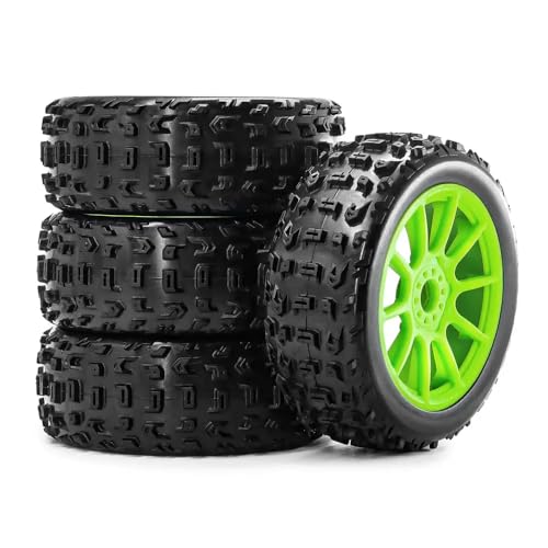 ZJNWTVUH 4PCS 118 mm Offroad-Buggy-Reifen mit 17-mm-Sechskantkompatibilität Kompatibel mit Verschiedene RC-Autos wie wie(Green) von ZJNWTVUH