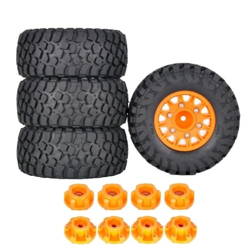 ZJNWTVUH 4pcs 112mm 1/8 1/10 kurzer Kursreifen mit 12 mm 14 mm 17 mm Rad Sechskant, kompatibel mit RC -Autos wie(Orange) von ZJNWTVUH