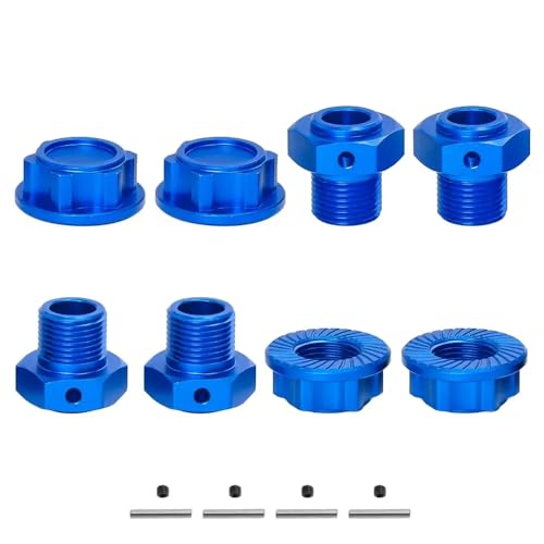 ZJNWTVUH 4pcs 17mm Metallrad Hex Hub-Hub-Adapter kompatibel mit 1/10 Offroad RC-Fahrzeugen Upgrade-Teilezubehör(Blue) von ZJNWTVUH