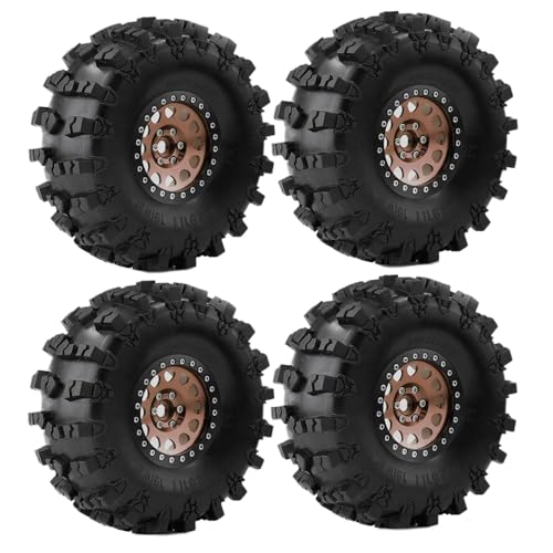 ZJNWTVUH 4pcs 2,2 Zoll Beadlock Wheel und Gummi -Reifen -Set kompatibel mit 1/10 RC -Crawlern 90046 Voodoo KLR(1set) von ZJNWTVUH