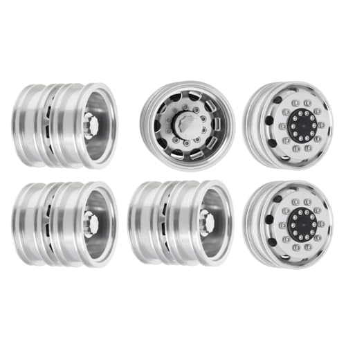 ZJNWTVUH 6pcs Universal Aluminium vorne und Hinterradzentren Felgen Kompatibel mit 1/14 Skala Kletteranhänger RC -Fahrzeug -Upgrade -Teile eingestellt von ZJNWTVUH