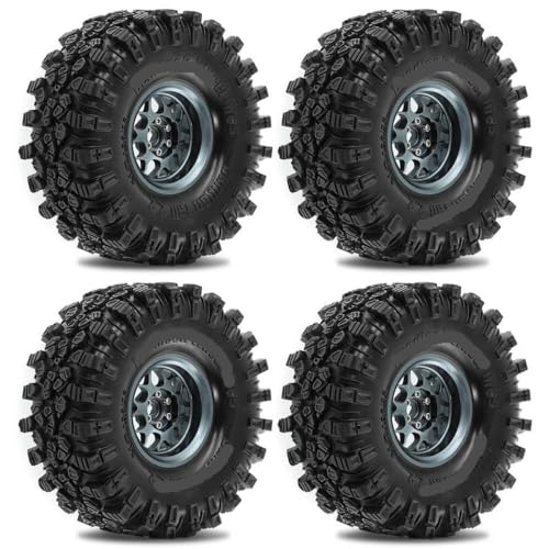 ZJNWTVUH Beadlock Wheel Rand Gummi -Reifen -Set 4pcs 2,2 Zoll kompatibel mit 1/10 RC Crawler 90046 Voodoo(1set Titanium) von ZJNWTVUH