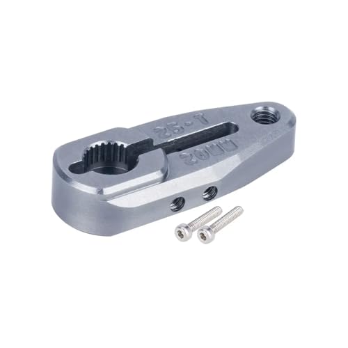 ZJNWTVUH CNC 7075 Aluminium-Klemm-Servohorn 25T Kompatibel mit 20 mm und 24 mm, kompatibel mit verschiedenen 1/10 Buggy-Modellen(Titanium 20mm) von ZJNWTVUH