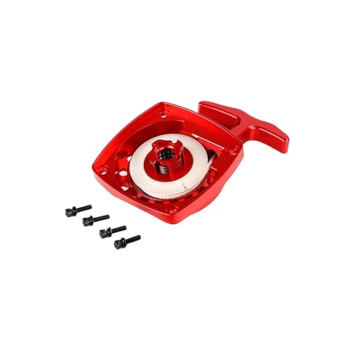 ZJNWTVUH CNC Metal Pull Starter Kompatibel mit 32cc 36cc -Motoren kompatibel mit 1/5 -RC -Fahrzeugen im Maßstab(Red) von ZJNWTVUH