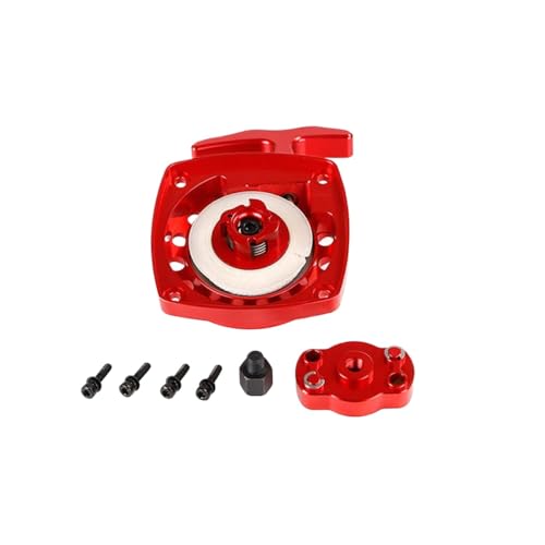 ZJNWTVUH CNC Metal Pull Starter Kompatibel mit 32cc 36cc -Motoren kompatibel mit 1/5 -RC -Fahrzeugen im Maßstab(Red with Dial Plate) von ZJNWTVUH