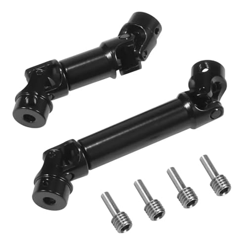 ZJNWTVUH Edelstahl-Mittelantriebswellen-Set, 39–45 mm, 54,5 mm–62 mm, kompatibel mit 1/18 RC Crawler-Teilen, 2 Stück(Black 2pcs) von ZJNWTVUH