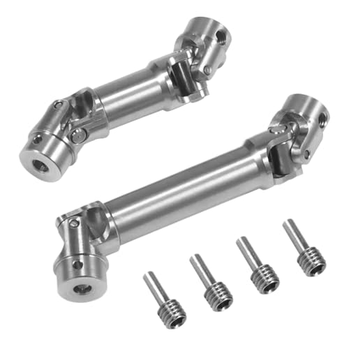 ZJNWTVUH Edelstahl-Mittelantriebswellen-Set, 39–45 mm, 54,5 mm–62 mm, kompatibel mit 1/18 RC Crawler-Teilen, 2 Stück(Silver 2pcs) von ZJNWTVUH