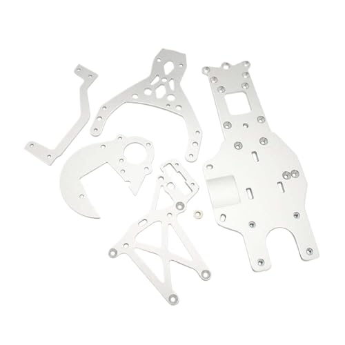 ZJNWTVUH Ersatzmotor Heck -Chassis -Klammern Spurgetriebe Obere Platten Kompatibel mit 1/5 -Skala RC -Auto Rofun BAHA Rovan KM 5b 5t 5SC SS(1Set Silver) von ZJNWTVUH