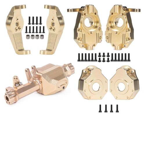 ZJNWTVUH Messing-Gegengewicht Kompatibel mit 1/10 RC-Crawler, Upgrade auf niedrigen Schwerpunkt, kompatibel mit RC-Fahrzeugen wie TRX6-Portalachsgehäuse(Front Axle 4 in 1) von ZJNWTVUH