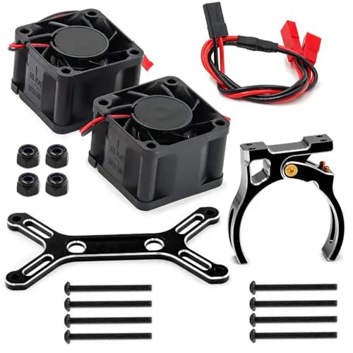 ZJNWTVUH Metallkühlungslüfter Kühlkörper Dual Motor Upgrade Kompatibel mit 1/5 RC -Fahrzeuge, die mit 6S 8S -Ausgestoßenen kompatibel sind(Black) von ZJNWTVUH