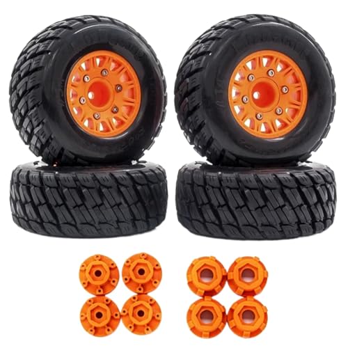 ZJNWTVUH RC-Auto-Reifenersatz von 4 mit 12 mm 14 mm 17 mm kompatibel Kompatibel mit Offroad-Fahrzeuge Kurze Lastwagen und andere(Orange) von ZJNWTVUH