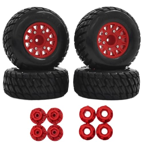 ZJNWTVUH RC-Auto-Reifenersatz von 4 mit 12 mm 14 mm 17 mm kompatibel Kompatibel mit Offroad-Fahrzeuge Kurze Lastwagen und andere(Red) von ZJNWTVUH