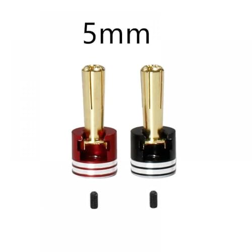 ZJNWTVUH Schweißfreie Metallwärmkuschelkugel-Stecker 4mm 5 mm kompatibel mit RC-Auto-Lowpro-Kugel-Bullet-Steckern(5mm 1pair) von ZJNWTVUH