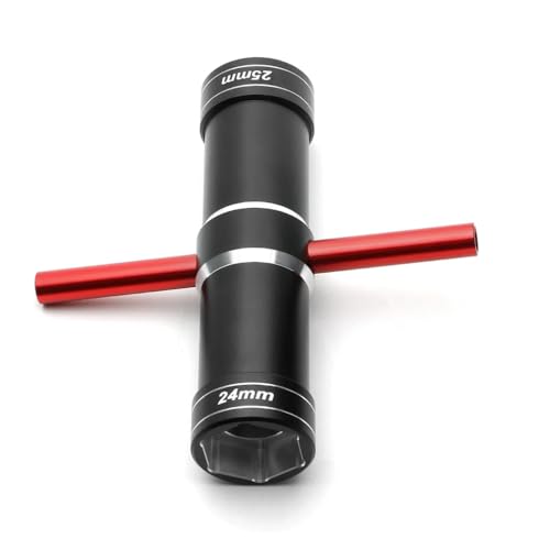 ZJNWTVUH Universal Radschlüssel Sechskantschraubendreher Kompatibel mit 1/5 -Skala RC -Autos kompatibel mit verschiedenen Modellen 24 mm 25 mm 4,0 mm 5,5 mm(Red) von ZJNWTVUH