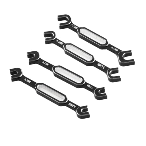 ZJNWTVUH Universeller 4 -teiliger Schraubenschlüssel Set Kompatibel mit Turnbuckle Nuss Ball Endgelenk Entfernung kompatibel mit RC -Autos Drohnen Boote 3 bis 6 mm(1set Black) von ZJNWTVUH