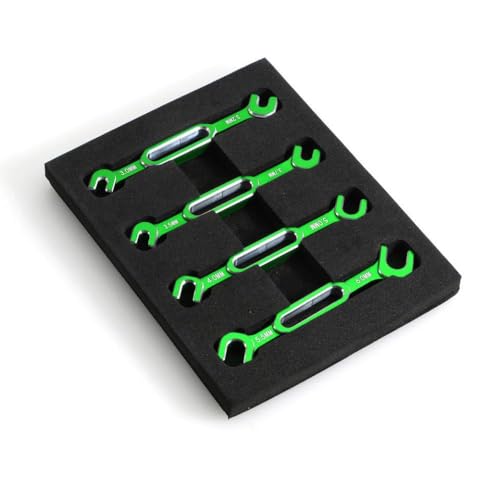 ZJNWTVUH Universeller 4 -teiliger Schraubenschlüssel Set Kompatibel mit Turnbuckle Nuss Ball Endgelenk Entfernung kompatibel mit RC -Autos Drohnen Boote 3 bis 6 mm(1set Green) von ZJNWTVUH