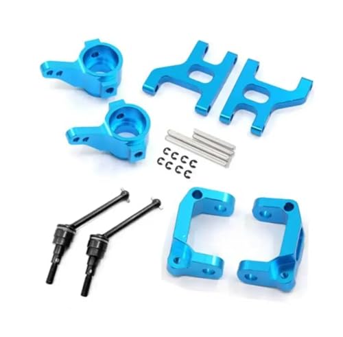 ZJNWTVUH Vordere untere Suspension Arm Hub Carrier Basis Lenkungstasse Metallantriebswelle kompatibel mit 1/10 RC 4WD -Buggy -Modellen(Full Set Blue) von ZJNWTVUH