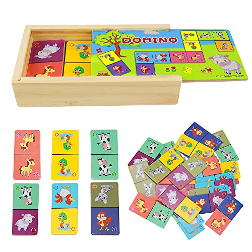 ZJRung 28 Stk Memory Spiel aus Holz für kinder Tiere Lernspiele Memospiel Montessori Spielzeug Pädagogisches Kinderspiel ab 1 2 3 4 Jahre von ZJRung