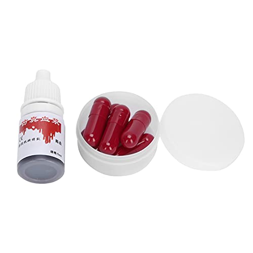 Kunstblut, Fake Blood, Fake Blut, Gefälschte Blutkapseln Gelatine Blutkapseln mit Kunstblutpuder Künstlicher Gefälschter Blutfilm Halloween Make-up Geronnenes Blut Gel Kostüm Cosplay Party Prop von ZJchao