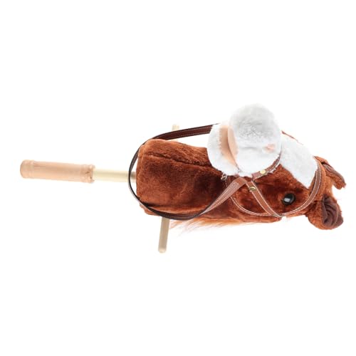 Stick Horse, Stick Horse Toy für und Mädchen Spielzeug Caballos de Juguete Para Niños Plüsch Spielzeug Stick Plüsch Handgefertigtes Hobbypferd auf Einem Stock (Kaffee) von ZJchao