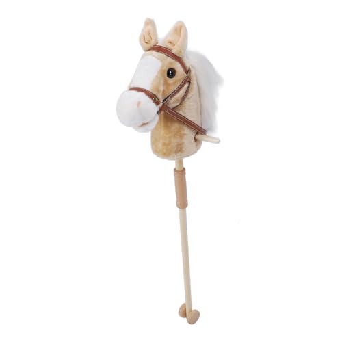 Stick Horse, Stick Horse Toy für und Mädchen Spielzeug Caballos de Juguete Para Niños Plüsch Spielzeug Stick Plüsch Handgefertigtes Hobbypferd auf Einem Stock (YELLOW) von ZJchao