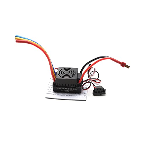 ZJchao 60A Bürstenloser ESC, Elektronischer Geschwindigkeitsregler, XT60-Stecker, 5,8 V, 3 A BEC für 1/10 RC-Car, Effizienter Lüfter, Hochleistungs-BEC, Automatische Erkennung (T-Stecker) von ZJchao