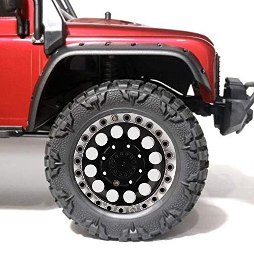 ZJchao Aluminium Beadlock Wheel Rims, SCX24 Felgen 4pcs 1,9in Aluminium Beadlock Wheel Rims Hubs 1,3 Aluminium Beadlock Wheels Rim RC Rad Hub für SCX10 1/10 RC Crawler Car (schwarzes von ZJchao