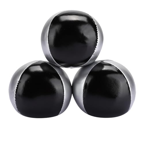 ZJchao Jonglierkugeln, Schwarzes PU -Leder 3PCS Jonglieren Bälle für Anfänger Jonglieren Bälle für Büro Freizeitunterhaltung ZJchao Jonglierkugeln, Schwarzes PU -Leder 3PCS Jonglieren Bälle für Anfänger Jonglieren Bälle für Büro Freizeitunterhaltung von ZJchao
