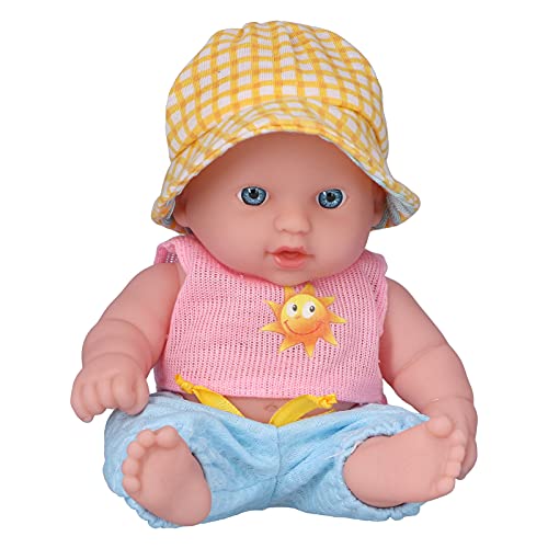 ZJchao Lebensechte 8-Zoll-Babypuppe aus, Ganzkörperweich, für Neugeborene, Playmate, Reisegröße (Q8G-010 Kleine rosa Sonne) von ZJchao