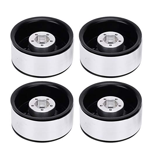 ZJchao RC Beadlock Wheel Rim Hub, Beadlock - 4pcs 1,9 Aluminiumlegierrad Rims Hubs Scx6 RC Autorad -Hubs für 1/10 RC Crawler für Axiale SCX10 TRX4 (Black) von ZJchao